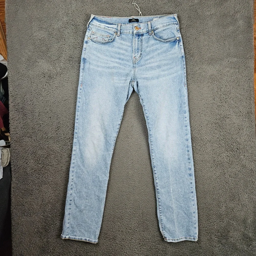 True Religion Ricky Relaxed Straight Jeans Mens 34 Light Wash Blue